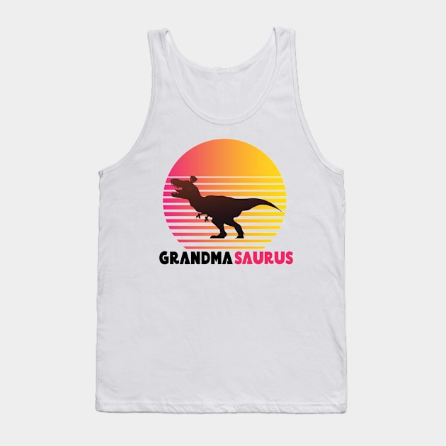Mother's Day Grandmasaurus T rex Dinosaur Grandma Saurus Tank Top by Ras-man93